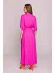 Dámske zavinovacie šaty S406 Tmavo ružová - Stylove XL fuchsie