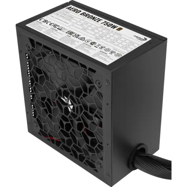 AeroCool AERO 750 čierna / PC zdroj / ATX 3.1 / 750W / 80PLUS Bronze / Aktívne PFC / nemodulárne (ACPB-AR75AEC.12)
