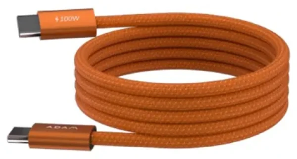 Adam Elements iLinio C100 oranžová / Magnetický kábel / USB-C - USB-C / 100W / 2 ks (ACBADC100SETOR)