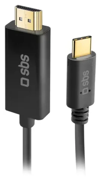 SBS kábel USB-C/HDMI čierna / Kábel / USB-C na HDMI / 1,8 m