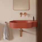 OMNIRES - OVO M+ umývadlo na dosku/závesné - pravé, 64 x 44 cm, terracotta mat; OVO645UWPTE