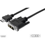 Digitus HDMI / DVI káblový adaptér Zástrčka HDMI-A, DVI-D 18 + 1 pól Zástrčka 10.00 m čierna AK-330300-100-S možno skrutkovať HDMI kábel; AK-330300-100-S