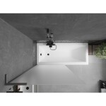 MEXEN/S - Next L vaňová zástena FIX 90 x 150, dekor, grafit metal 895-090-000-03-30-95