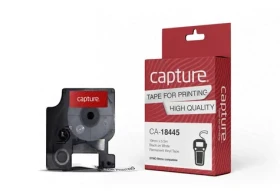 Capture Tape Black on White / Páska do tlačiarne štítkov / čierna tlač / biely podklad / vinylová / 19 mm / 5,5 m (CA-18445)