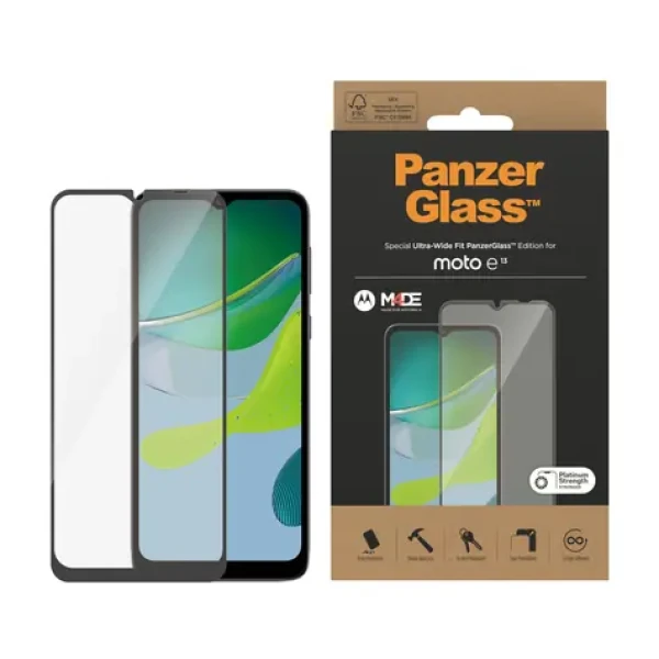 PanzerGlass Tvrdené sklo UWF pre Motorola Moto E13 čierna (6576)