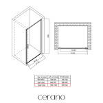 CERANO - Sprchové otočné dvere Porte L/P - 8 mm - čierna matná, grafitové sklo - 100x195 CER-8050BD7247