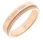 Calvin Klein Pozlátený prsteň s kryštálmi Minimal Linear 35000202 54 mm