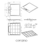 CERANO - Sprchová vanička štvorcová Loro - liaty mramor - tmavo šedá - 90x90x3,5 CER-8050BD80370