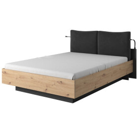 Drevená posteľ Dario 160x200 vr. výklopného roštu, dub, antracit