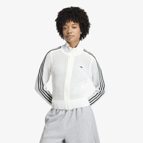 Mikina adidas Knitted Crochet Firebird Track Top Off White S