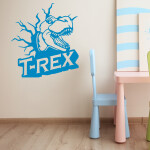 Veselá Stena Samolepka Dinosaurus T-REX Farba: ružová, Veľkosť: 60 x 65 cm