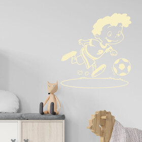 Veselá Stena Samolepka Chlapček futbalista Farba: béžová, Veľkosť: 100 x 107 cm
