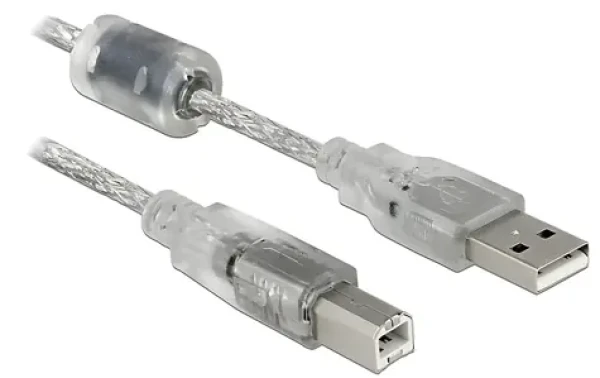 DeLock kábel USB 2.0 Typ-A - Typ-B transparentný / Kábel / 2 m (83894)