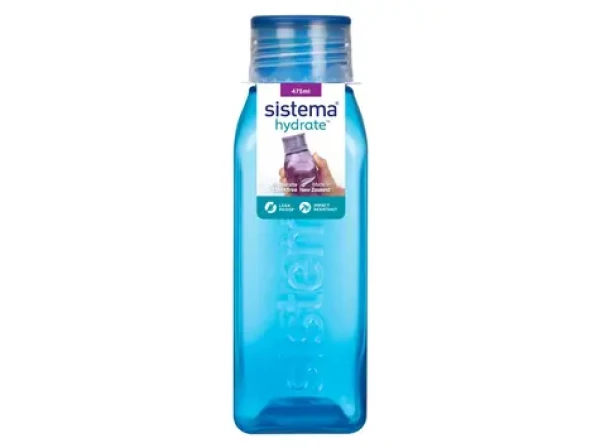 Sistema Hydrate Square Hranatá fľaša so skrutkovacím viečkom 475 ml modrá (8592001423121)