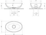OMNIRES - SHELL M+ umývadlo na dosku, 50 x 32 cm, biela mat SHELL500UNBM
