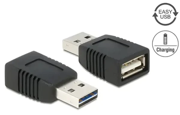 DeLock Easy-USB 2.0-A samec USB 2.0-A samica / Adaptér / iba nabíjanie (65965)