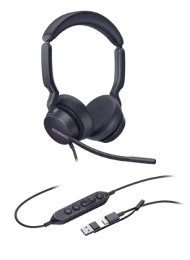 Yealink UH46 Dual UC čierna / Stereo náhlavná súprava / mikrofón / USB-C USB-A / kábel 2,15 m (1308183)