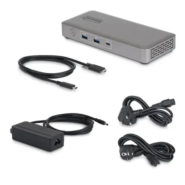 StarTech USB4 Dock 100W PD sivá / Dokovacia stanica / 2x DisplayPort / 144Hz / USB4 / RJ-45 (208UE-USB4-DOCK)