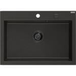 MEXEN/S MEXEN/S - Elix granitový drez 1-miska 700 x 500 mm, čierna/zlatá metalik, sifón čierna 6526701005-75-B