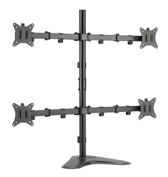 Equip čierna / Stolný držiak pre monitor / 17"-32" / VESA 75x75-100x100 mm / nosnosť 9 kg / 360° otočenie (650127)