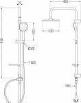 MEXEN/S - X33 chróm sprchový stĺp 798333391-00