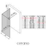CERANO - Sprchová zástena Walk-in Onyx Corner Round Ľ/P - 8 mm - okrúhla vzpera - čierna matná, bronzové sklo - 70x100x200 CER-979799