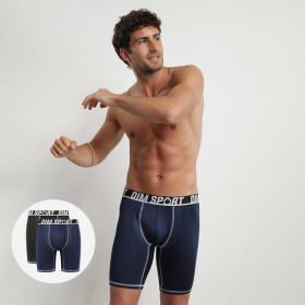 Pánske športové boxerky 2 ks DIM SPORT LONG BOXER 2x - DIM SPORT - čierna XL