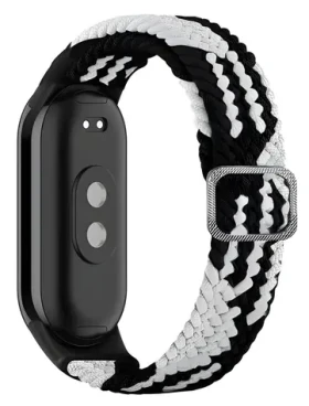 Beline Textile čierno-biela / Remienok pre XIAOMI Mi Band 8/9/10 / textilný