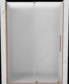 MEXEN/S - Velár posuvné sprchové dvere 130, dekor, meď kartáčovaná 871-130-000-31-65