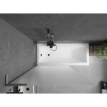 MEXEN/S - Next L vaňová zástena FIX 100 x 150, vzor, gun gray kartáčovaný 895-100-000-03-30-66