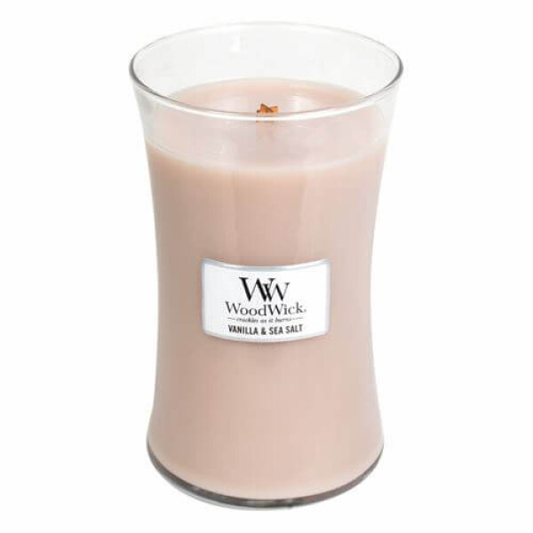 WoodWick Vanilla amp; Sea Salt 609.5g - váza veľká / doba horenia: až 120 h (5038581055305)