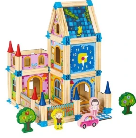ECOTOYS Drevené kocky Domček