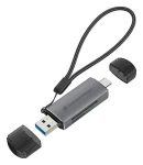 Conceptronic šedá / Čítačka pamäťových kariet / USB-A/USB-C 3.2 Gen 1 / SD, microSD / 2 sloty / 5 Gbit / s (BIAN05G)