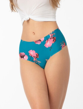 Dámske brazílske nohavičky Wild Rose Brasil Maxi Petrol so vzorom - Julimex 2XL