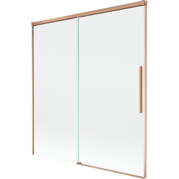 MEXEN/S - Rox vaňová zástena 2-krídlová posuvná 150 x 150, transparent, meď kartáčovaná 8C9-150-001-65-00
