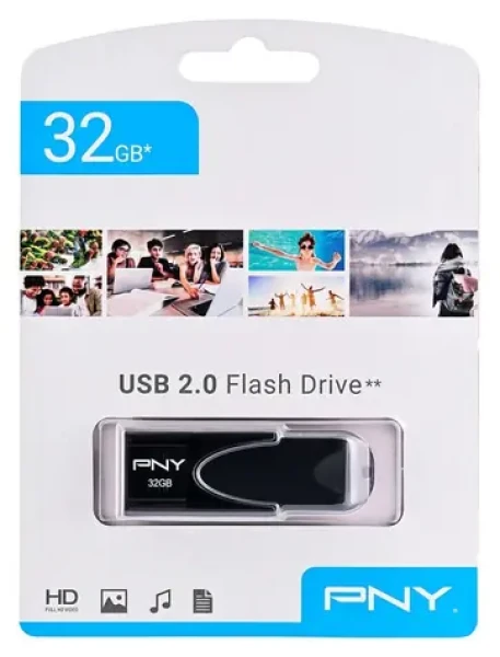 PNY Attaché 4 čierna / Flash disk / 32 GB / USB 2.0 / čítanie 25 MB/s (FD32GATT4-EF)