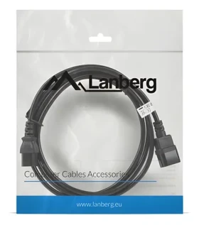 Lanberg CA-C13E-11CC-0030-BK čierna / Predlžovací napájací kábel / C14-C13 / 3 m (CA-C13E-11CC-0030-BK)