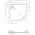 MEXEN - Flow Sprchová vanička štvrťkruh asymetrická slim ľavá 90 x 80, biela lesk 46Q108090L
