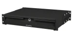 Lanberg výsuvná polica do racku 19" 2U čierna / Výsuvná polica do racku / 360 mm / nosnosť 90 kg / 4bodová montáž (AK-2001-B)