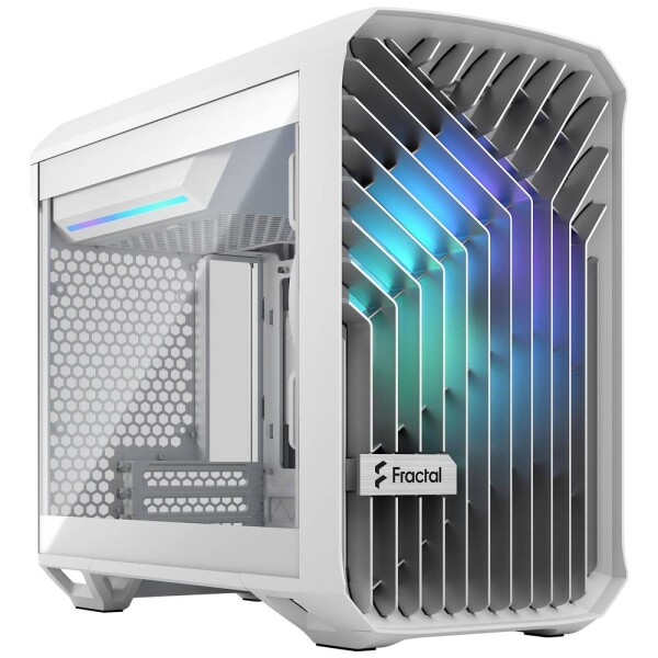 Fractal Design Torrent Nano RGB TG Clear Tint biela / Mini-ITX / 2x USB-A 3.2 / 1x USB-C 3.2 / bez zdroja / prach filtre (FD-C-TOR1N-05)