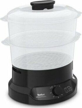 TEFAL VC139810 Minicompact čierny / Parný hrniec / 800 W / 9 l / 2 nádoby / časovač (VC139810)