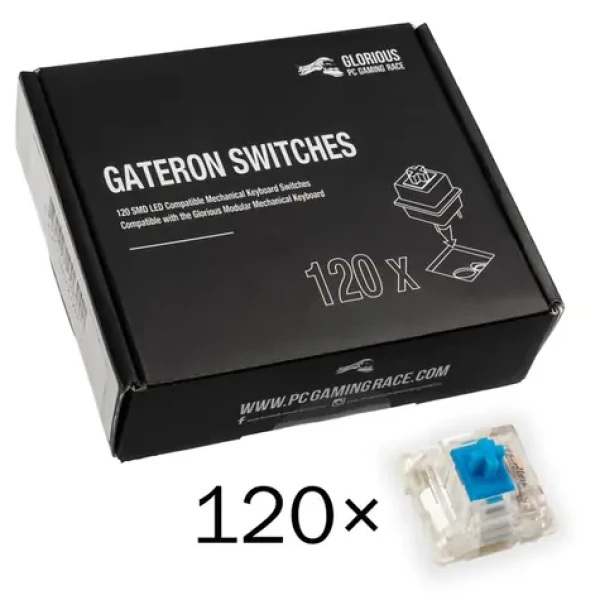 Glorious Gateron Blue Switches 120 ks / Mechanické spínače / lineárne / MX / 55g (GAT-BLUE)