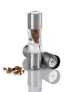 AdHoc DuoSpice Mini / Mlynček a krájač korenia / keramický mechanizmus / plynulé nastavenie hrubosti / 15 cm (MP291)