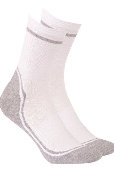 SPORTIVE - KRÁTKE FROTÉ PONOŽKY PRE MLADÝCH MUŽOV SO VZOROM AG+ bílá 45/47