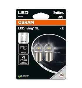 OSRAM LEDriving R5W 12V BA15s 0.5W biela / 50lm / 6000K / 30000h / noDIM / A + / sklo mliečne / 2ks (5007DWP-2BL)