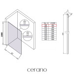 CERANO - Sprchová zástena Walk-in Crystal Ľ/P - 10 mm - bezvzperový systém - chróm, grafitové sklo - 90x200 CER-8050BD82481