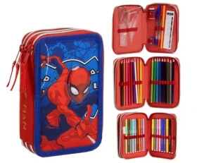 Cerdá Pencil Case Spiderman - plne vybavený trojposchodový peračník (10200737)