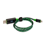 RealPower USB kábel USB 2.0 USB-A - Micro-B 75 cm LED zelená (4040895876560)