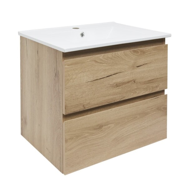 Kúpeľňová skrinka 2 zásuvková s umývadlom SAT B-Way 59x50x45 cm dub mat BWAY260OAKU4BI BWAY260OAKU4BI