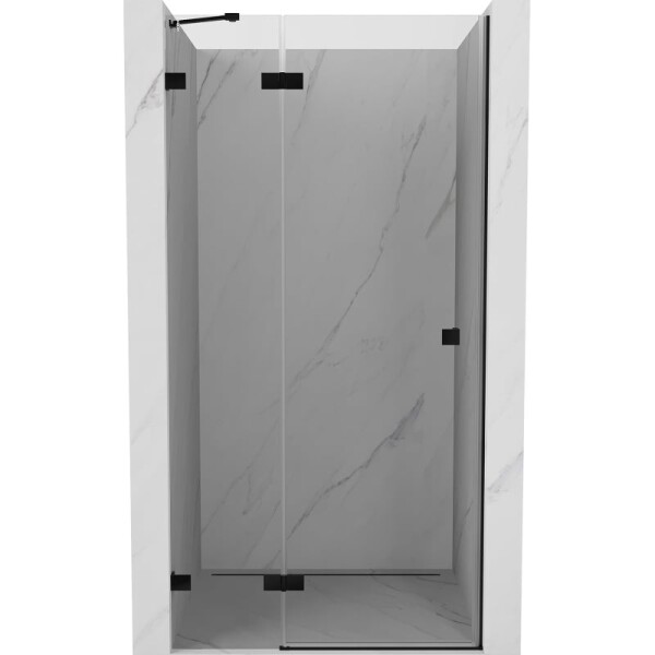 MEXEN/S - Lunar sprchové dvere krídlové ľavé 125, transparent, čierna 834-125-000-70-00-L
